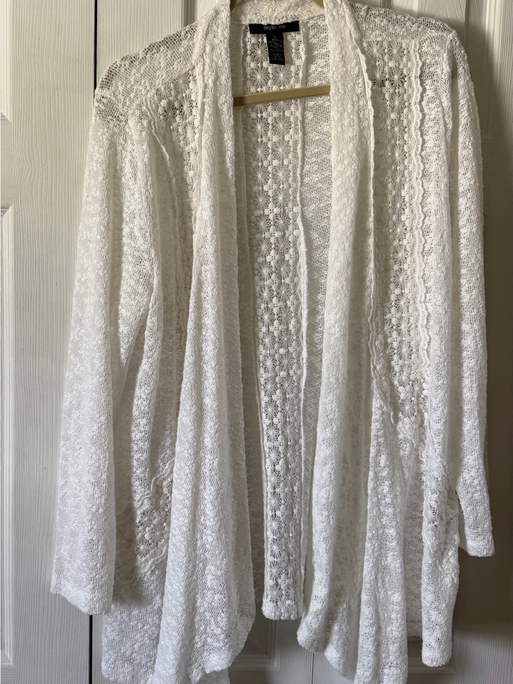 Style & Co. White Open-Front Cardigan Shrug